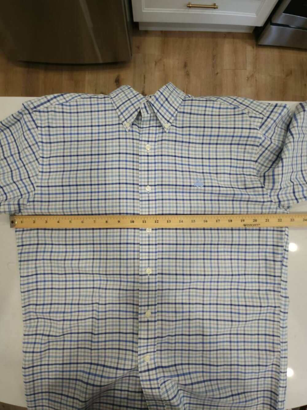 Brooks Brothers Oxford OCBD Button Down Shirt Mens M Blue Gingham Vintage - Picture 8 of 14
